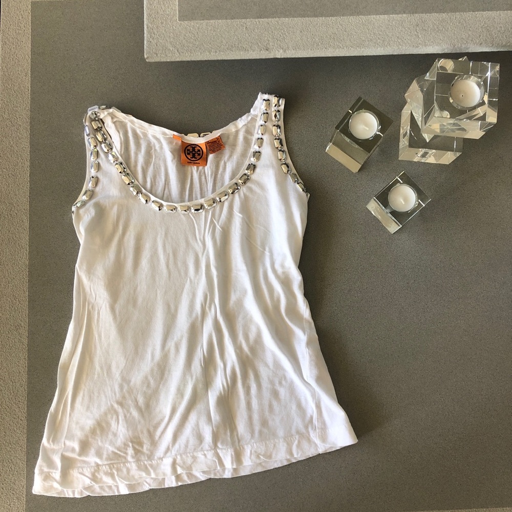Tory Burch Gem Embellished Tank Top